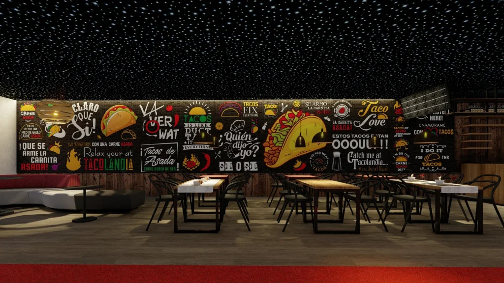 Tacolandia Restaurant Interior Design. Onak Design Studio: Expert architectural, interior, and landscape design