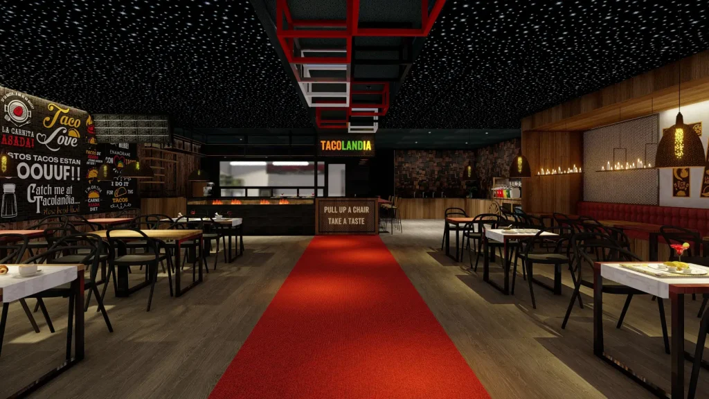 Tacolandia Restaurant Interior Design. Onak Design Studio: Expert architectural, interior, and landscape design